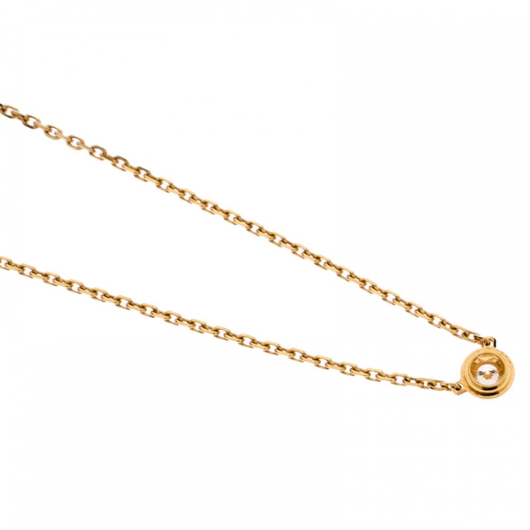 Pre Owned Cartier Diamants Légers Diamond 18k Yellow Gold Pendant Necklace XS