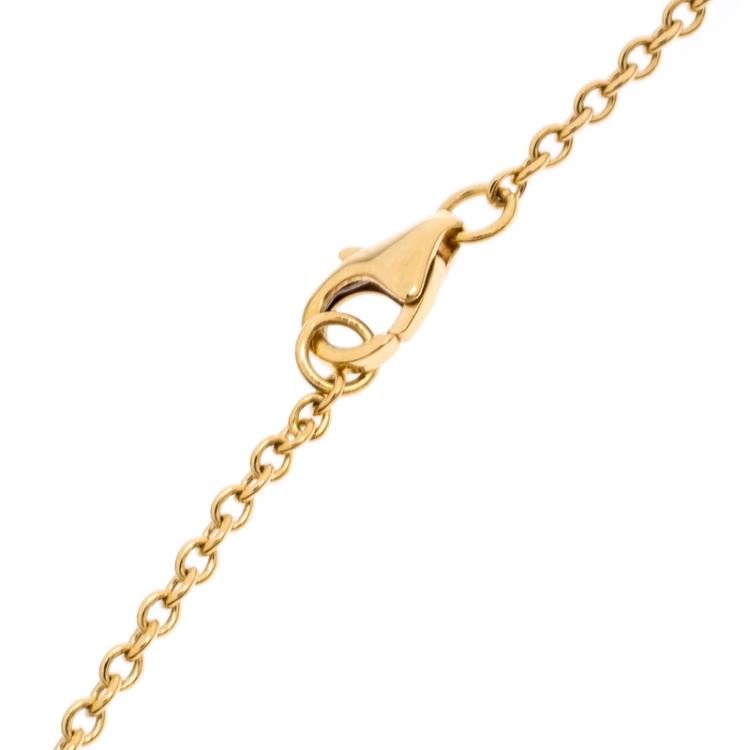 Pre Owned Cartier Love 2 Hoops 18k Yellow Gold Necklace