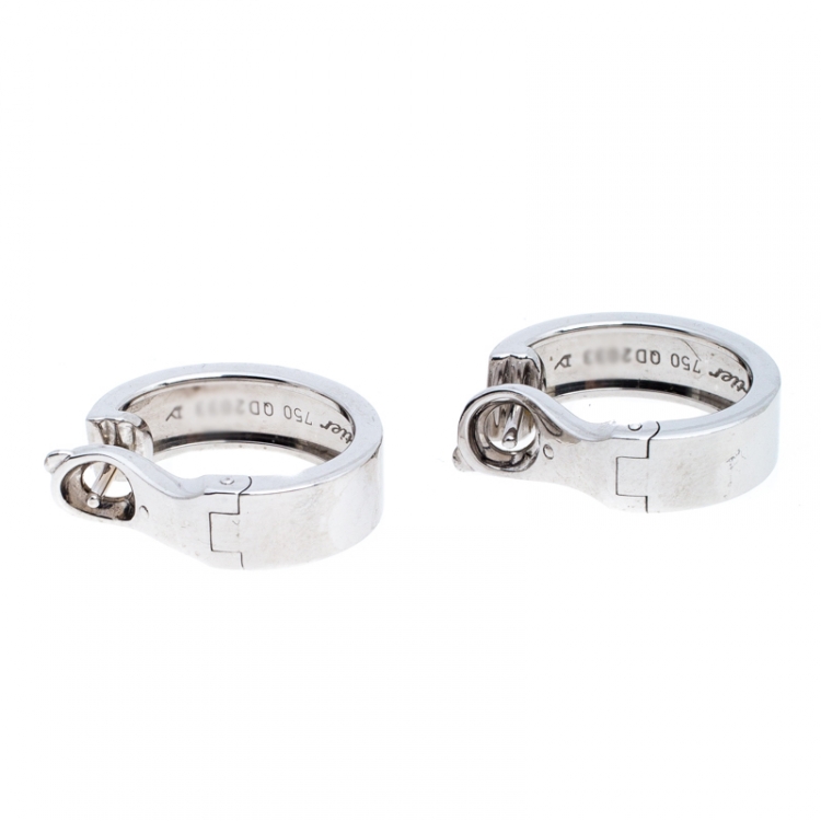 Pre Owned Cartier Love 18K White Gold Hoop Earrings