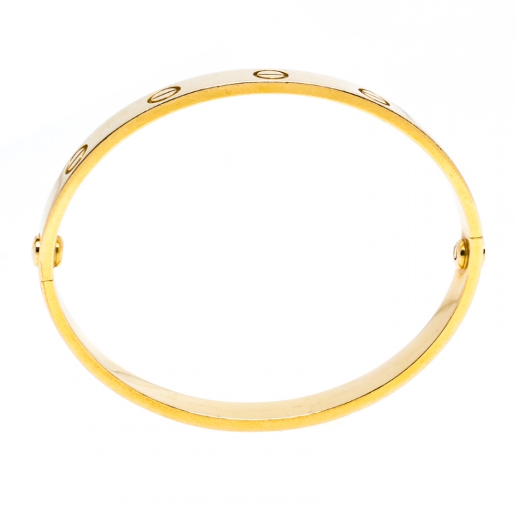 Pre Owned Cartier Love 18K Yellow Gold Bracelet 16