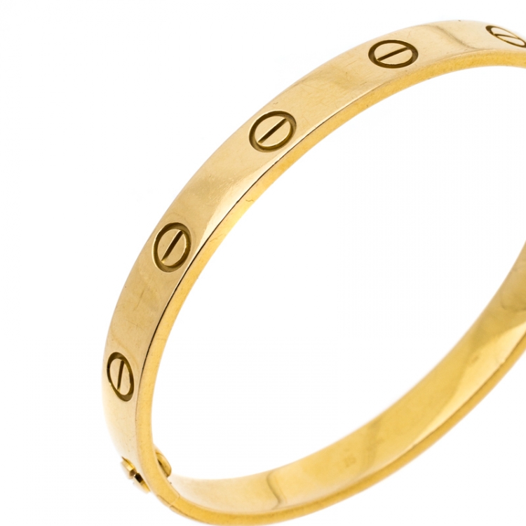 Pre Owned Cartier Love 18K Yellow Gold Bracelet 16