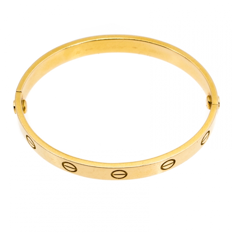 Pre Owned Cartier Love 18K Yellow Gold Bracelet 16