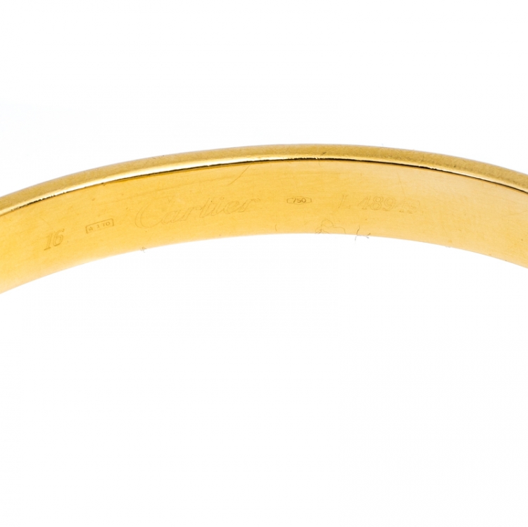 Pre Owned Cartier Love 18K Yellow Gold Bracelet 16
