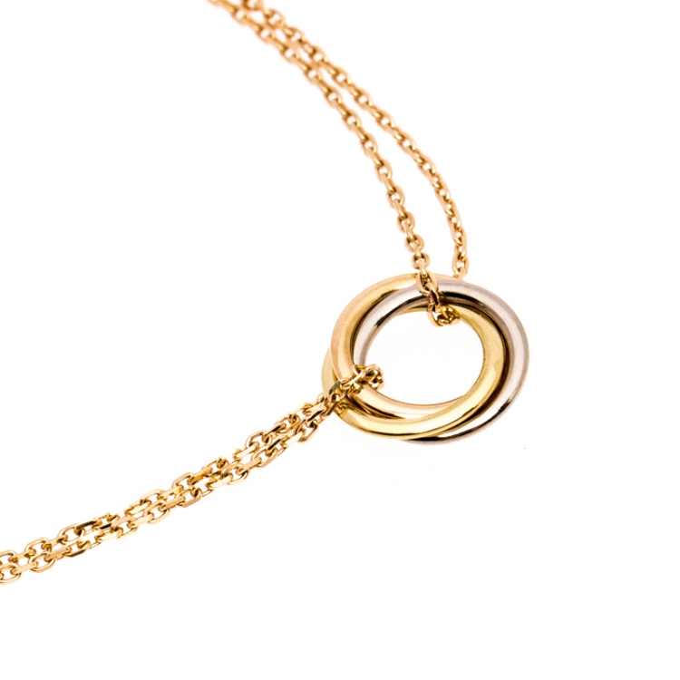 Pre Owned Cartier Trinity Three Tone 18K Gold Chain Bracelet