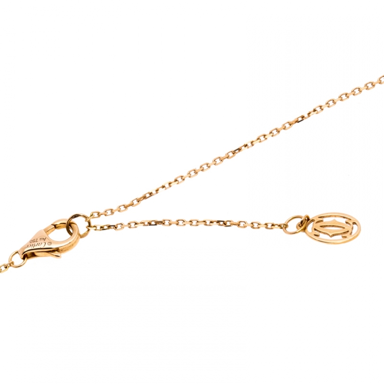 Pre Owned Cartier Diamants Légers De Cartier Diamond 18k Rose Gold XS Necklace