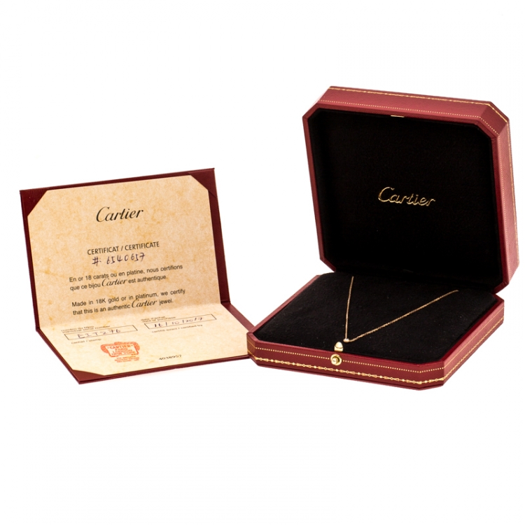 Pre Owned Cartier Diamants Légers De Cartier Diamond 18k Rose Gold XS Necklace