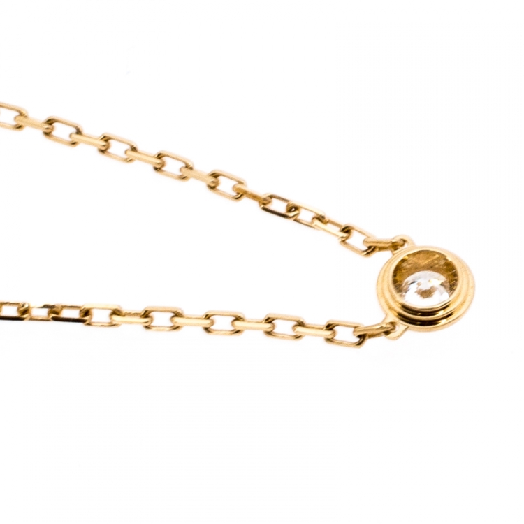 Pre Owned Cartier Diamants Légers De Cartier Diamond 18k Rose Gold XS Necklace