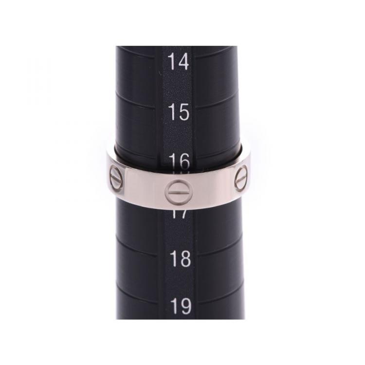 Pre Owned Cartier Love 18K White Gold Band Ring Size 57