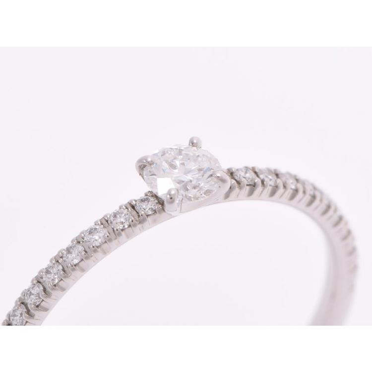 Pre Owned Cartier Etincelle De Cartier Solitaire Diamonds Platinum Ring Size 53