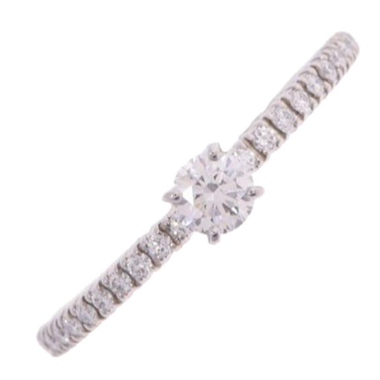 Pre Owned Cartier Etincelle De Cartier Solitaire Diamonds Platinum Ring Size 53