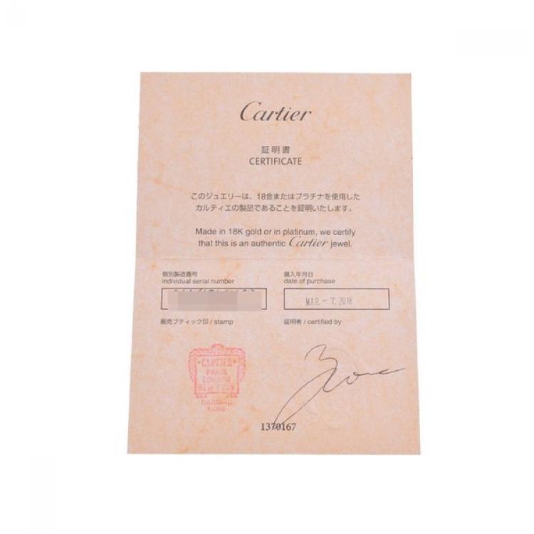 Pre Owned Cartier Etincelle De Cartier Solitaire Diamonds Platinum Ring Size 53