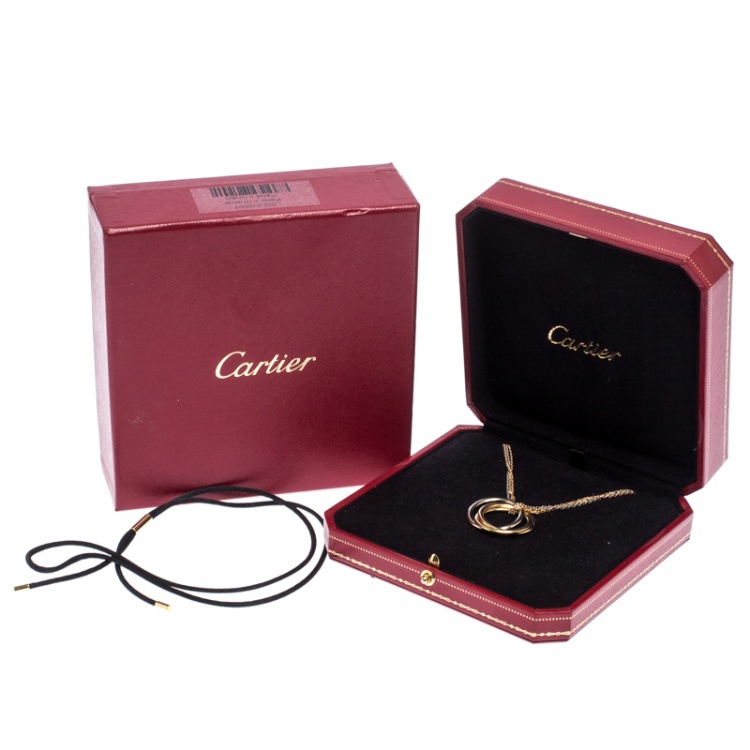 Pre Owned Cartier Trinity de Cartier 18K Three Tone Gold Multi Chain Pendant Necklace