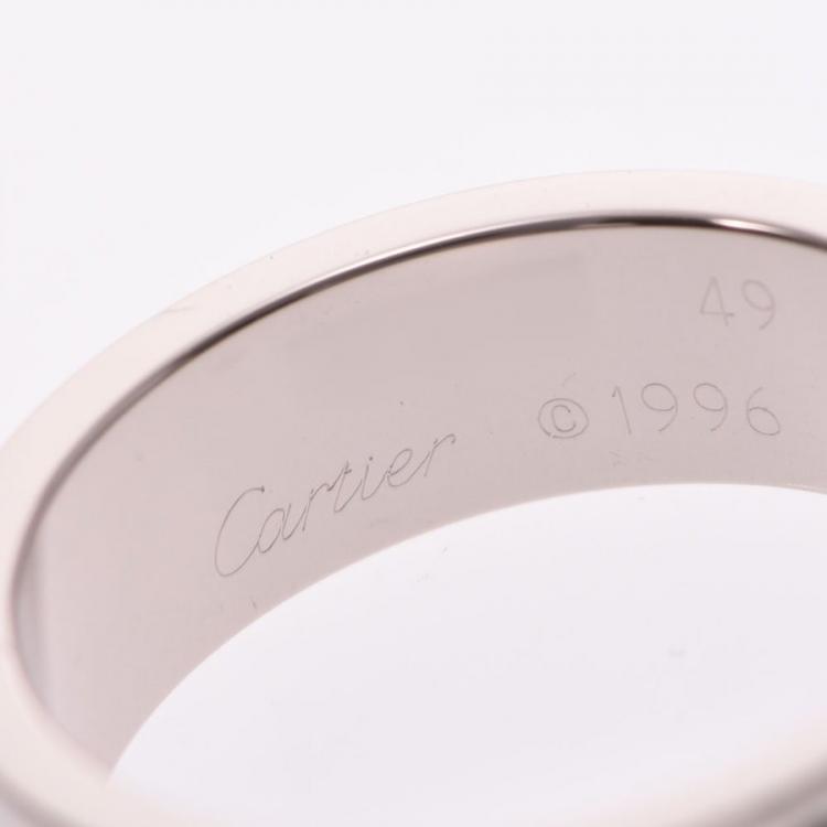 Pre Owned Cartier Love 18K White Gold Ring Size 49