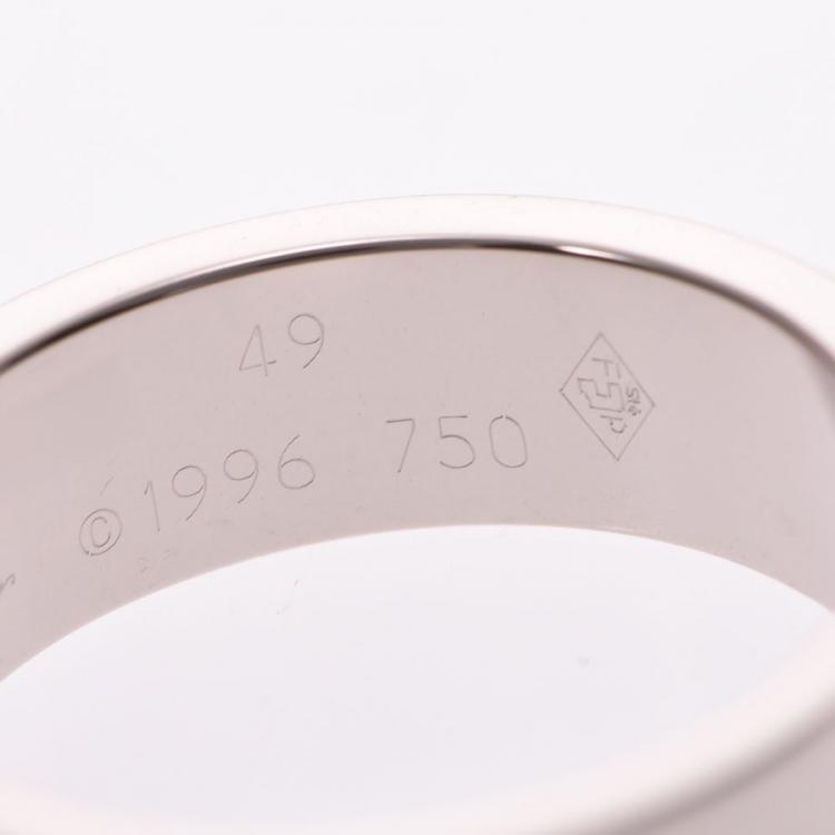 Pre Owned Cartier Love 18K White Gold Ring Size 49