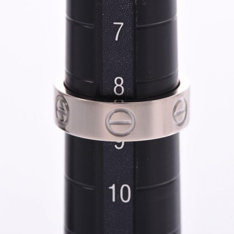 Pre Owned Cartier Love 18K White Gold Ring Size 49