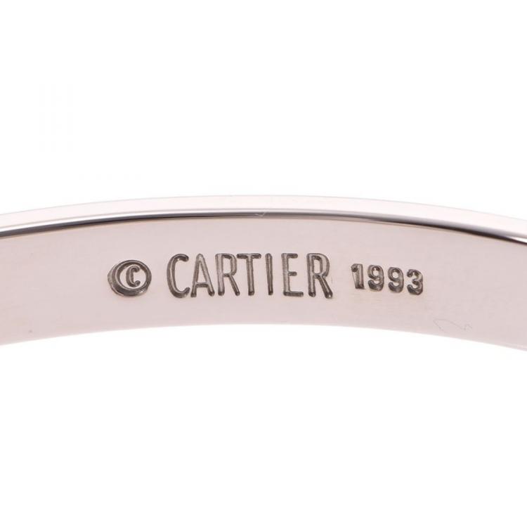 Pre Owned Cartier Love 18K White Gold Bracelet Size 17
