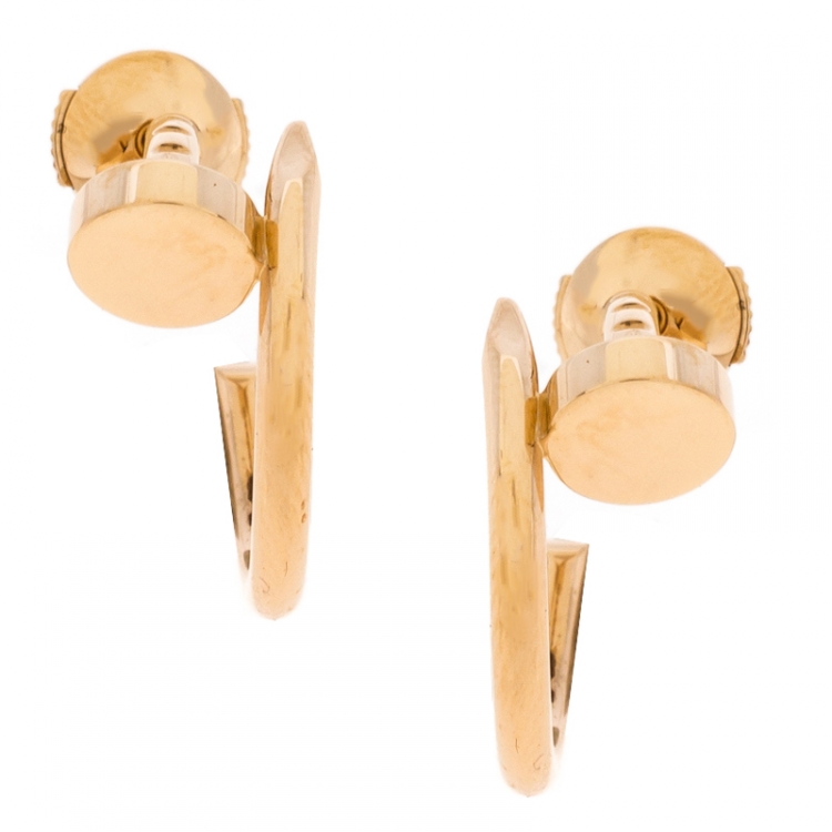 Pre Owned Cartier Juste Un Clou 18K Rose Gold Hoop Earrings