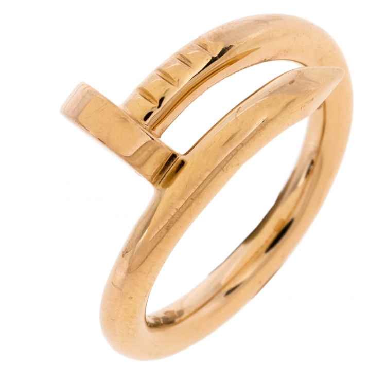 Pre Owned Cartier Juste Un Clou 18K Rose Gold Ring Size 53