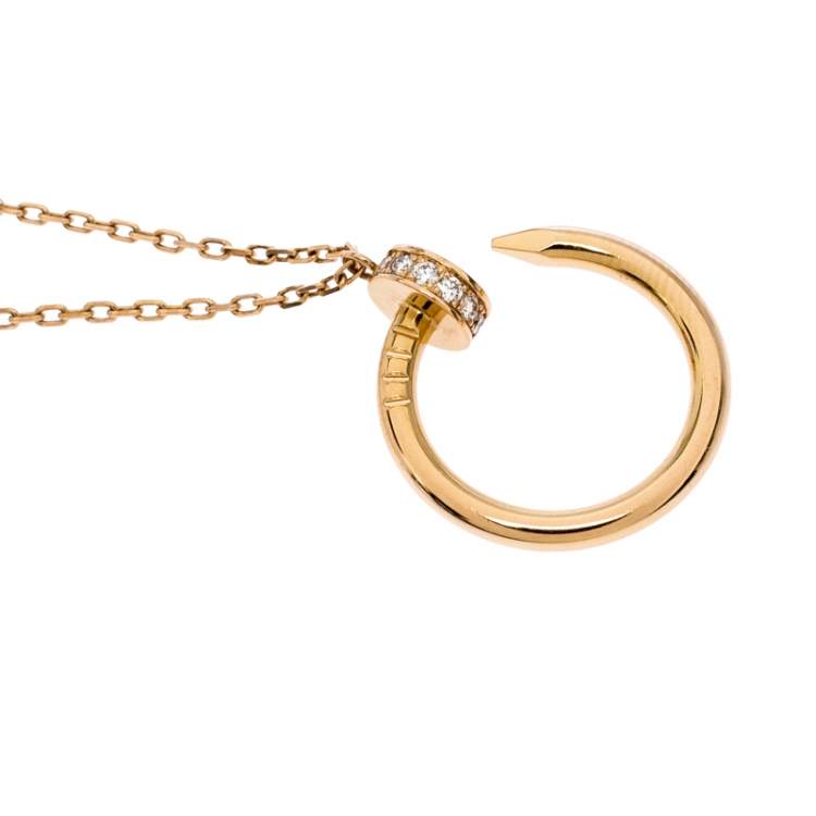 Pre Owned Cartier Juste Un Clou 18K Yellow Gold and Diamonds Necklace