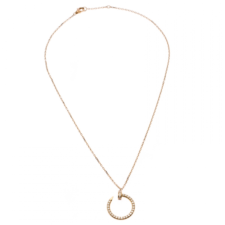 Pre Owned Cartier Juste Un Clou 18K Yellow Gold and Diamonds Necklace
