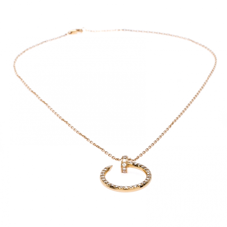 Pre Owned Cartier Juste Un Clou 18K Yellow Gold and Diamonds Necklace