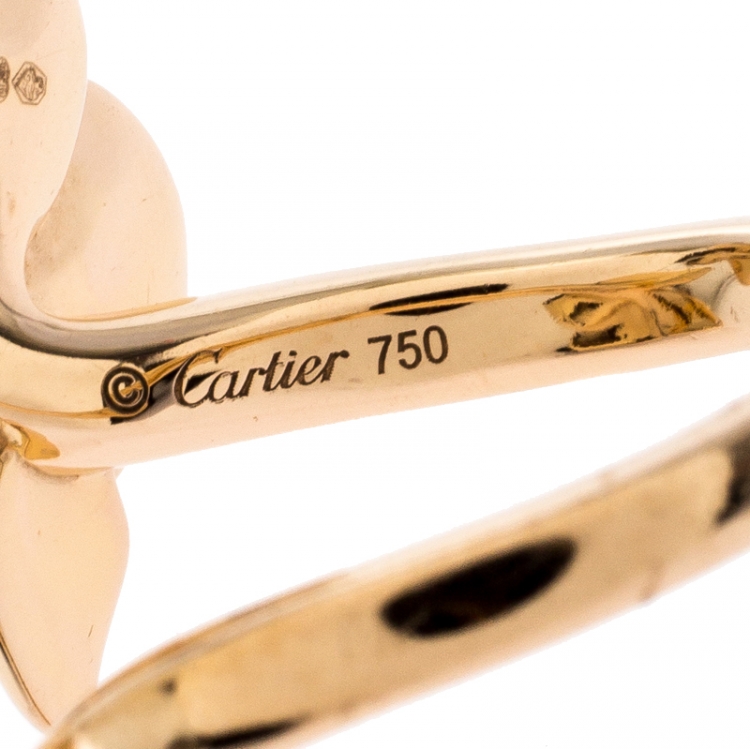 مملوكة مسبقًا Cartier 18K Rose Gold Caresse d'Orchidées par Cartier Diamond Ring Size EU 52