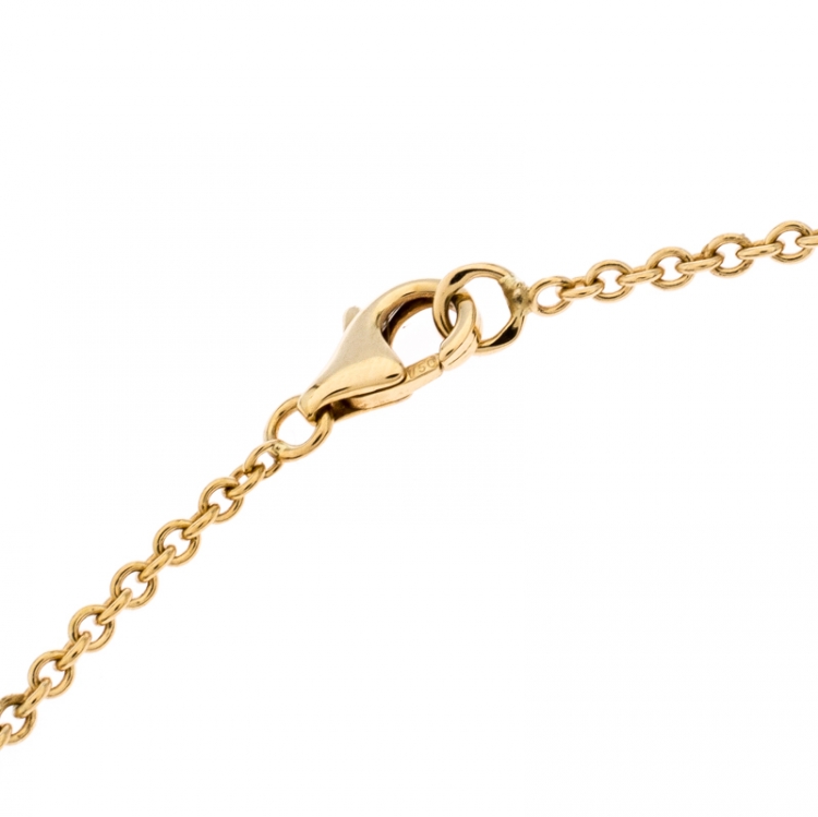 Pre Owned Cartier Love 2 Hoops 18k Yellow Gold Necklace