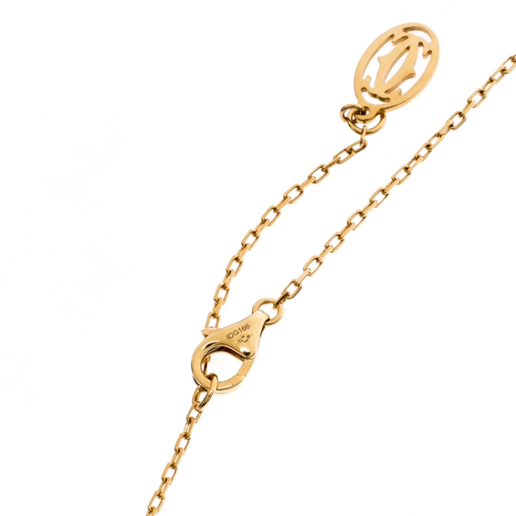 Pre Owned Cartier Diamants Légers Diamond 18k Yellow Gold Pendant Necklace SM