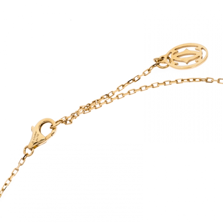 Pre Owned Cartier Diamants Légers Diamond 18k Yellow Gold Pendant Necklace SM