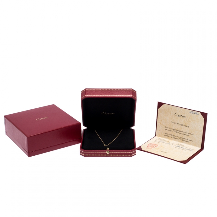 Pre Owned Cartier Diamants Légers Diamond 18k Yellow Gold Pendant Necklace SM