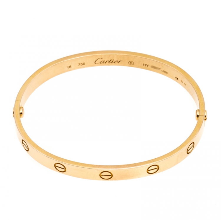 Pre Owned Cartier Love 18K Rose Gold Bracelet 18