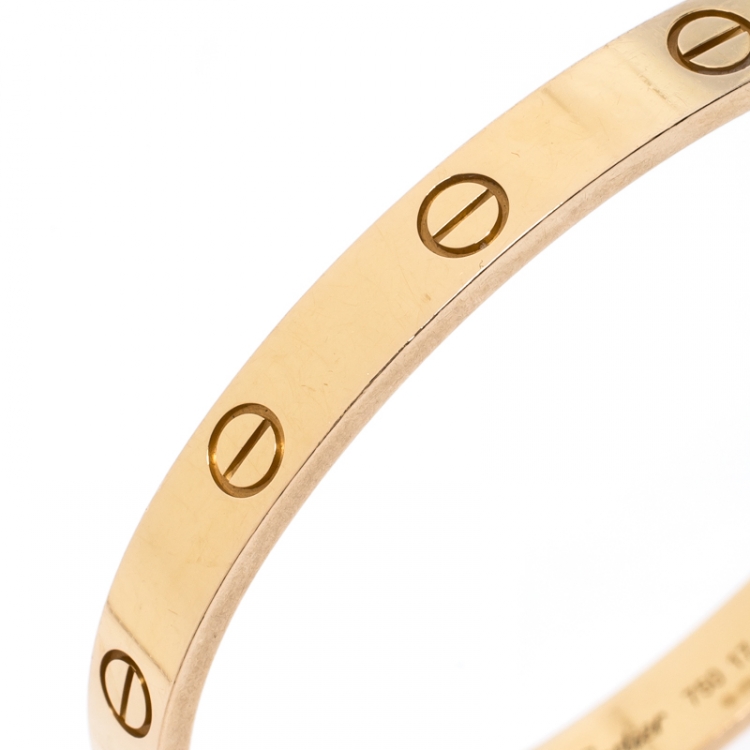 Pre Owned Cartier Love 18K Rose Gold Bracelet 17