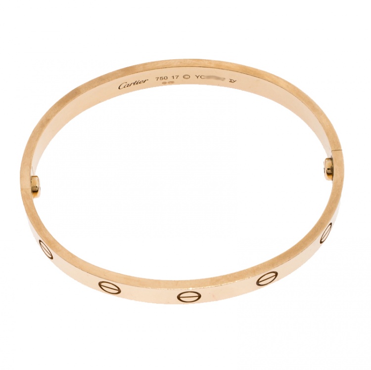 Pre Owned Cartier Love 18K Rose Gold Bracelet 17