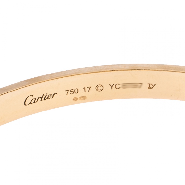 Pre Owned Cartier Love 18K Rose Gold Bracelet 17