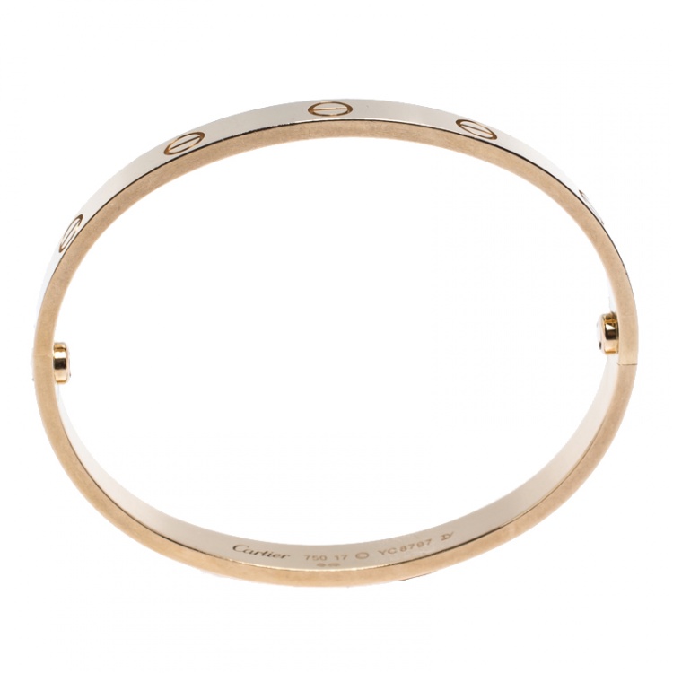 Pre Owned Cartier Love 18K Rose Gold Bracelet 17