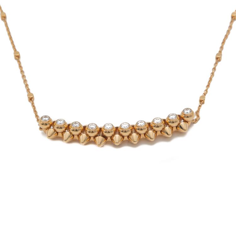 Pre Owned Cartier Clash De Cartier Rose Gold Diamond Necklace