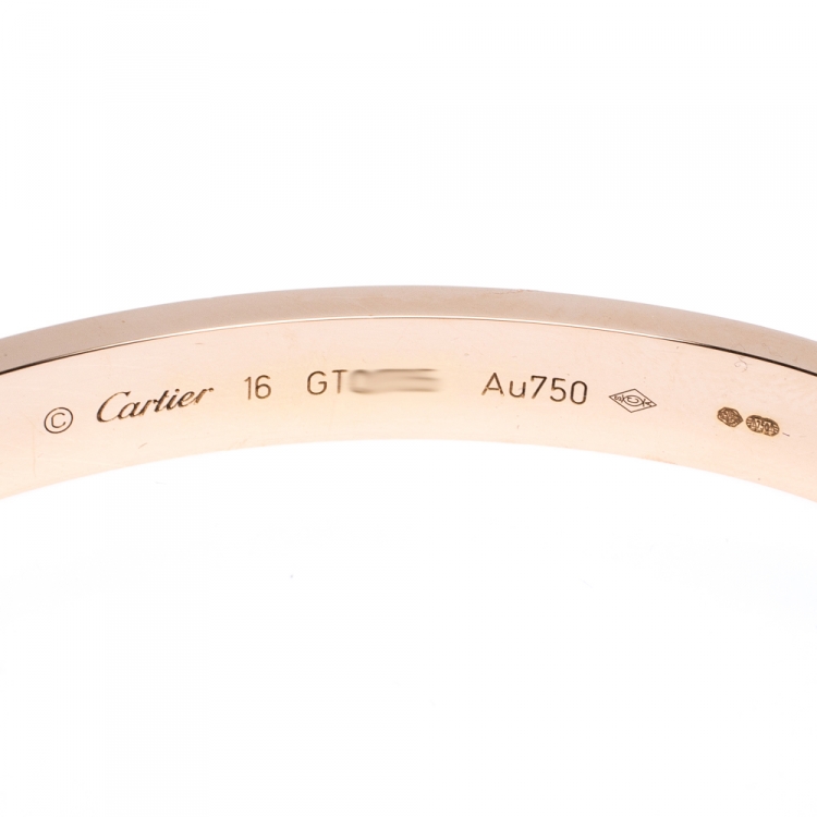 Pre Owned Cartier Love 18K Rose Gold Bracelet 16
