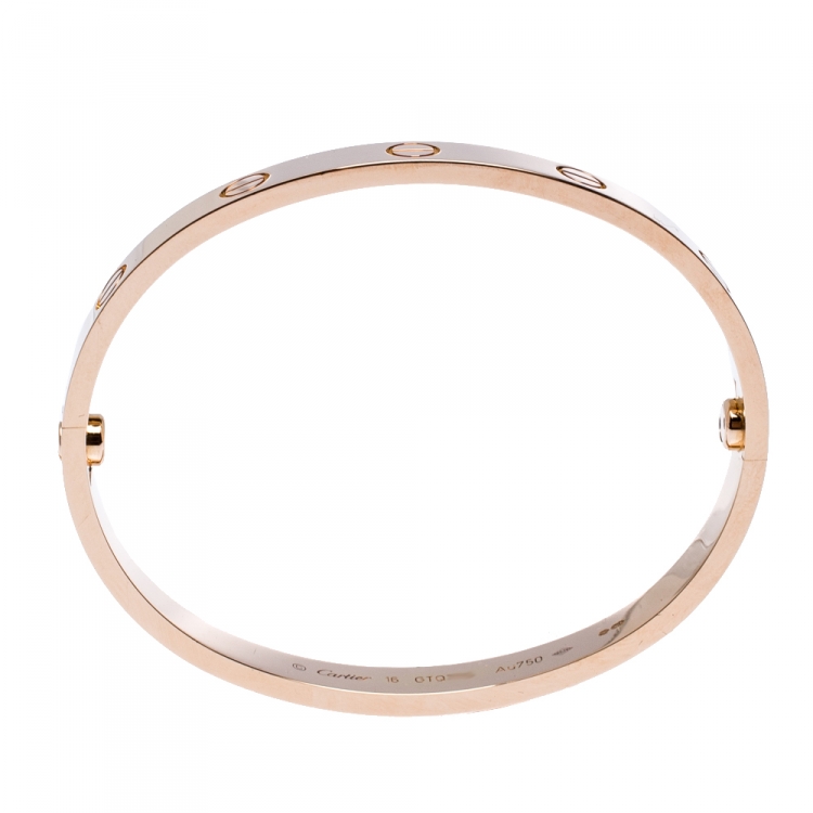 Pre Owned Cartier Love 18K Rose Gold Bracelet 16