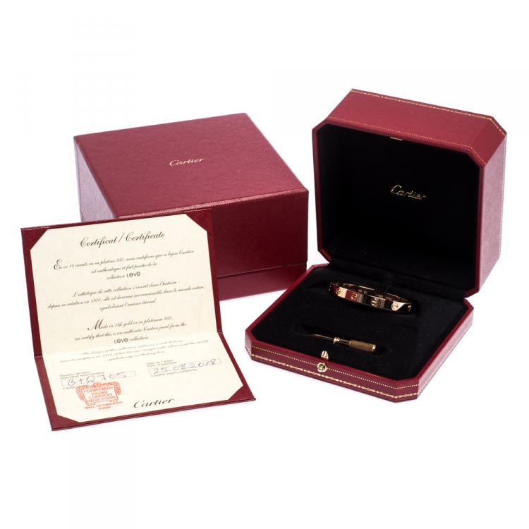Pre Owned Cartier Love 18K Rose Gold Bracelet 16