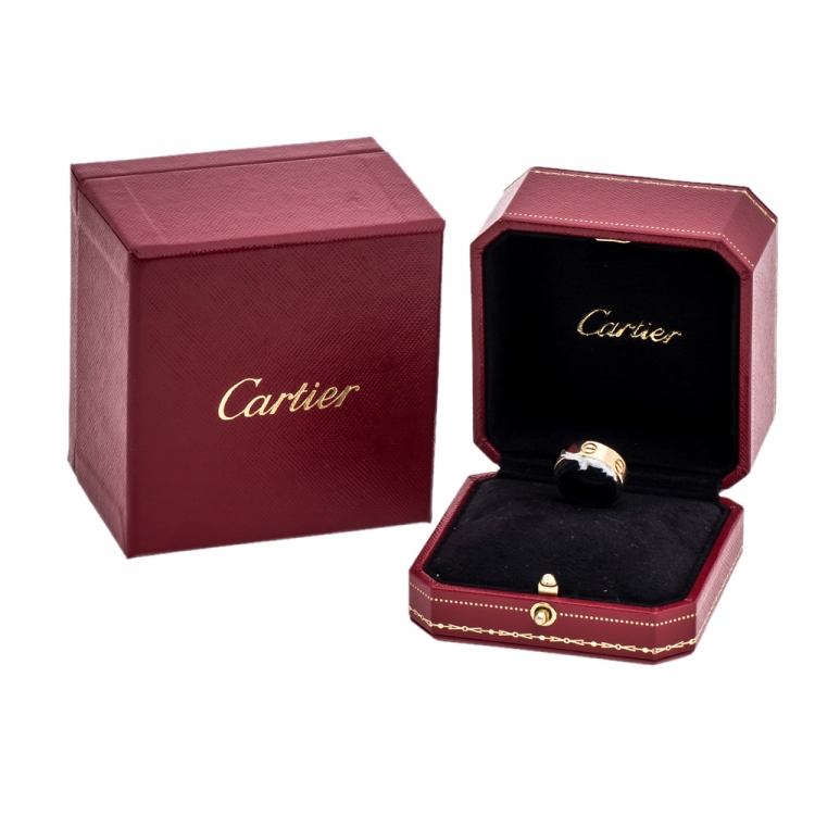 Pre Owned Cartier Love 18K Yellow Gold Band Ring Size 50