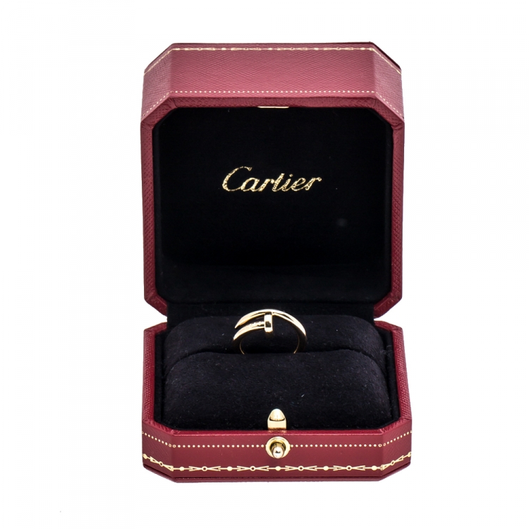Pre Owned Cartier Juste Un Clou 18K Rose Gold Ring Size 49