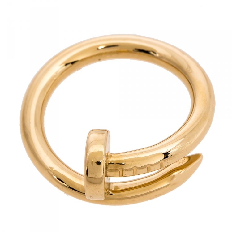 Pre Owned Cartier Juste Un Clou 18K Rose Gold Ring Size 49