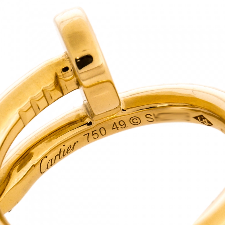 Pre Owned Cartier Juste Un Clou 18K Rose Gold Ring Size 49