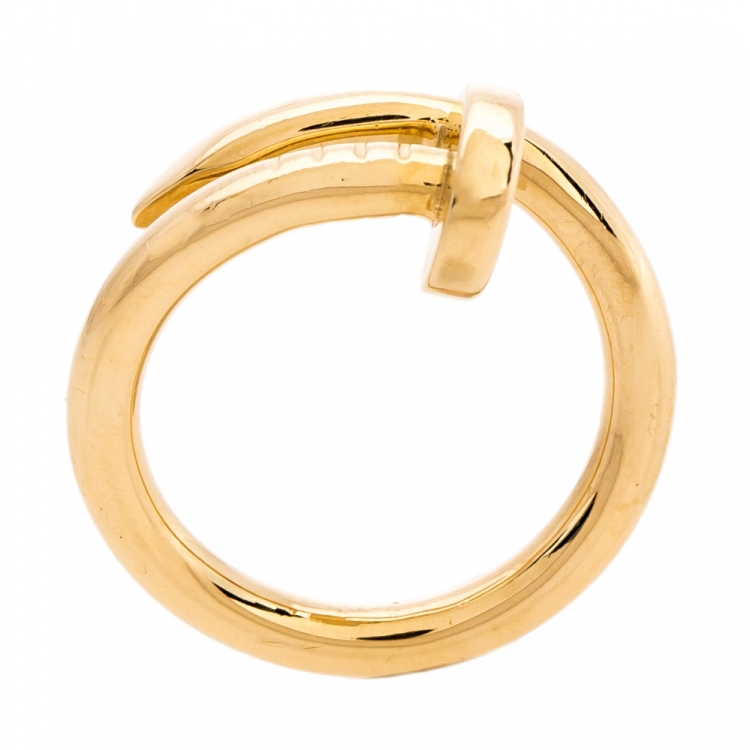 Pre Owned Cartier Juste Un Clou 18K Rose Gold Ring Size 49