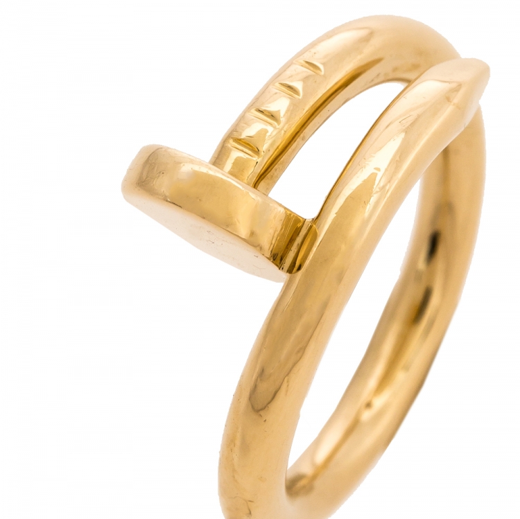 Pre Owned Cartier Juste Un Clou 18K Rose Gold Ring Size 49