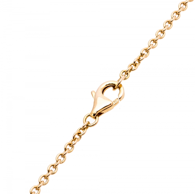 Pre Owned Cartier Love 2 Hoops 18K Rose Gold Necklace 