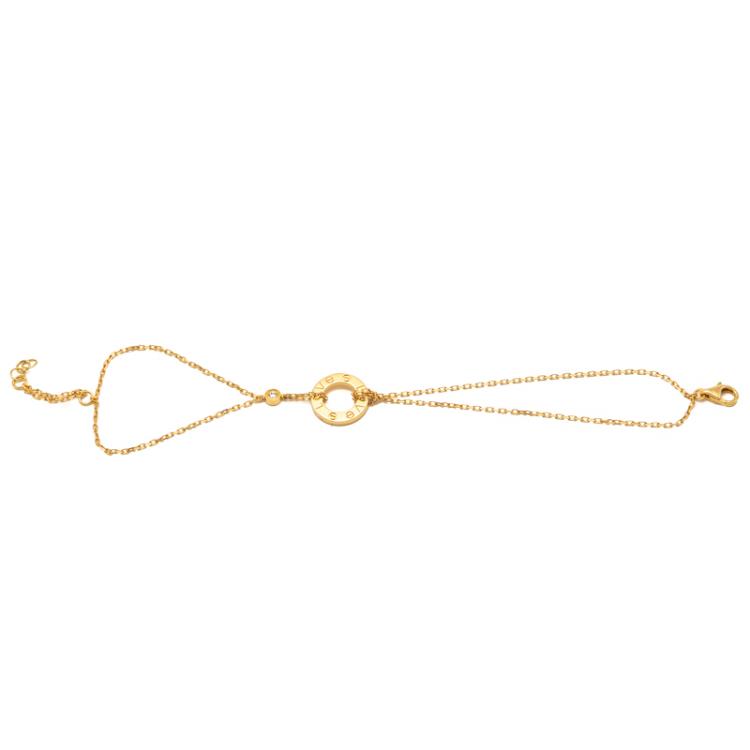 Pre Owned Cartier Love Yellow Gold Diamond Double Chain Bracelet Size 18