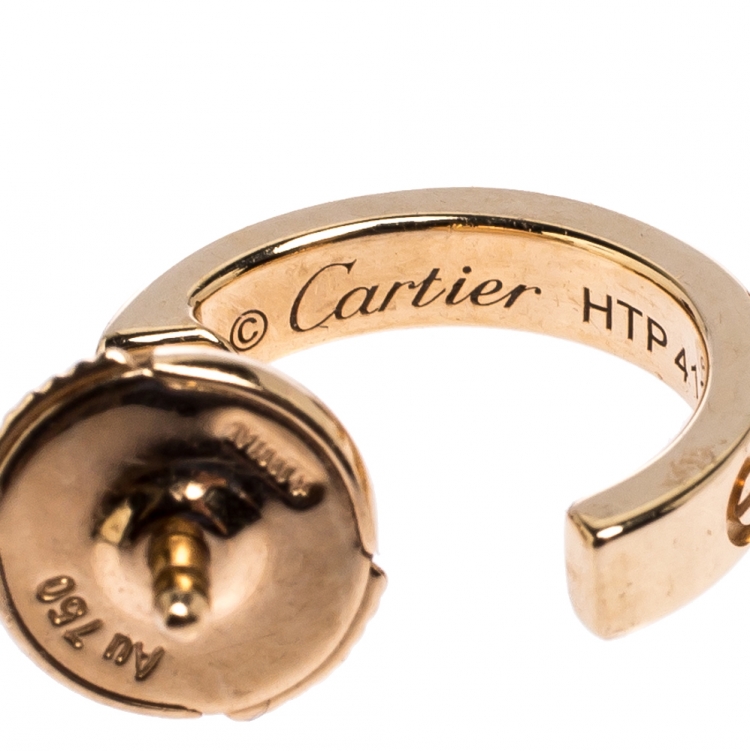 Pre Owned Cartier Love 18K Rose Gold Huggie Hoop Earrings