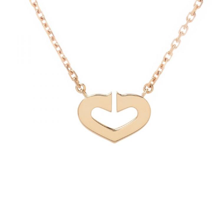 Pre Owned Cartier Heart of Cartier Diamonds 18K Yellow Gold Pendant Necklace