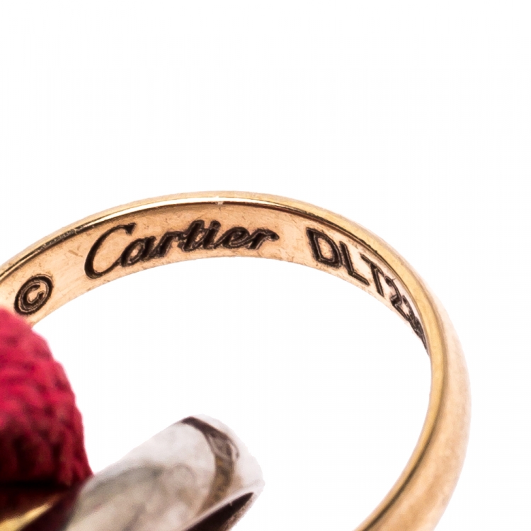 Pre Owned Cartier Trinity De Cartier 18K Three Tone Gold Adjustable Cord Bracelet